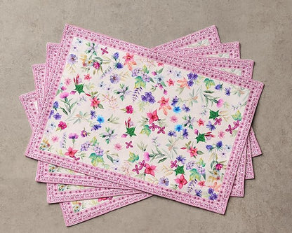 Maison d' Hermine Placemats Set of 4 100% Cotton Washable Cloth Place Mats, Reusable Table Mats for Kitchen Dining Decoration, Party, Wedding, Restaurant Spring/Summer (Chardon, 13" x 19")