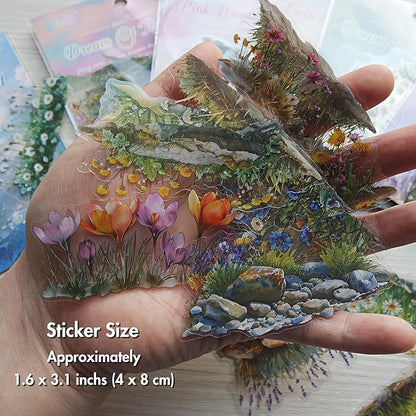 Scrapbook Flower Stickers(120Pcs) - journaling Stickers for Scrapbooking Adult Junk Journal Supplies Card Making Home Deco DIY Crafts Water Bottle