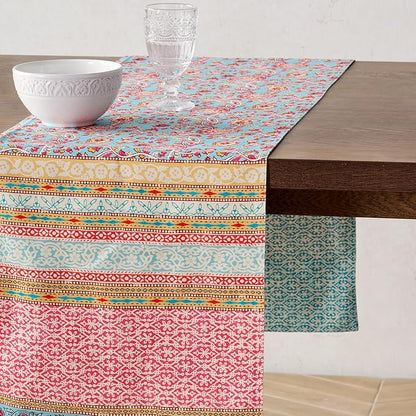 Maison d' Hermine Tablerunners 100% Combed Cotton Premium Table Runner Decorative Table Cover for Home, Kitchen, Dining, Parties & Camping, Lauris, Double Layer - (14.5"x108")