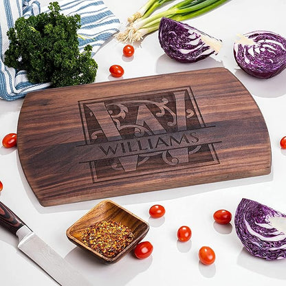 Blue Ridge Mountain Gifts Personalized Cutting Board for Wedding or Anniversary - Laser Engraved Wood Board - Custom Charcuterie Food Tray, Christmas Gift Cutting Board for Mom for Dad