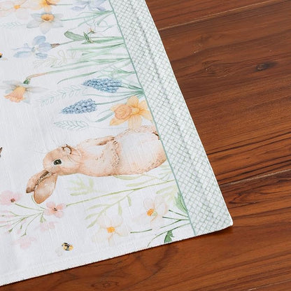 Maison d' Hermine Placemats Set of 4 100% Cotton Washable Cloth Place Mats, Reusable Table Mats for Kitchen Dining Decoration, Party, Wedding, Restaurant Spring/Summer (Easter Dew, 13" x 19")