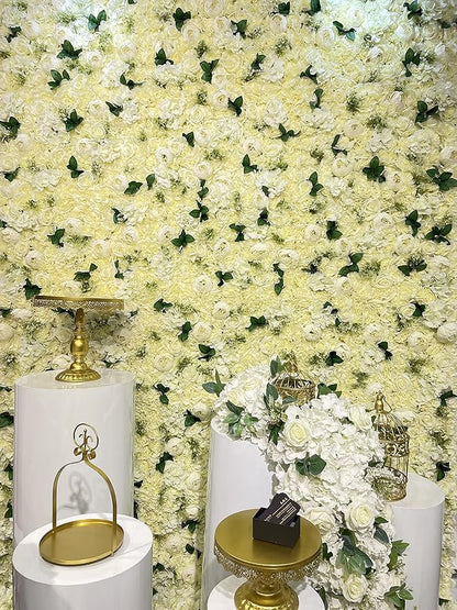 10PCS Silk Hydrangea Heads with Stems Artificial Flowers for Wedding Party Home Decor (Champagne)