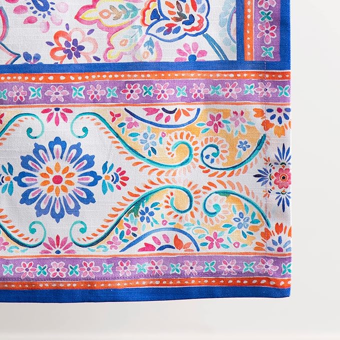 Maison d' Hermine Table Runner 100% Cotton Single Layer Table Runners 72 inches Long Decorative for Home Kitchen Dining Party Wedding Bridal Shower Spring Summer (Indian Floral, 14.50" x 72")