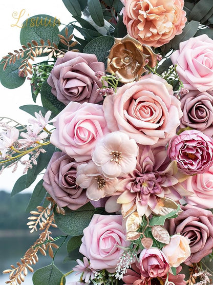Wedding Arch Flowers, Artificial Flowers for Decoration, Large Flower Swag for Boho Styles Wedding Ceremony Floral Decor - Pack of 2