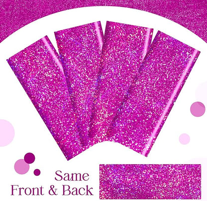 2 Pcs Fuchsia Red Holographic Plastic Tablecloths Laser Table Covers 40" x 108" Foil Disposable Table Cloths for Themed Birthday Party Wedding Christmas Holiday Party Decorations