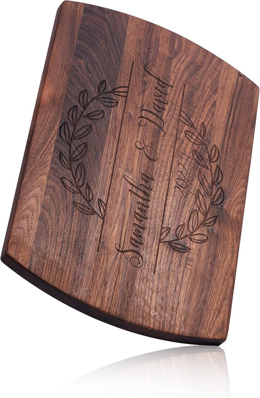 Blue Ridge Mountain Gifts Personalized Laser Engraved Wooden Cutting Board New Home Essentials - Customized Chopping Board for Weddings, Anniversaries, Birthdays - Unique Christmas Gift