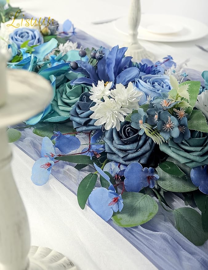 9FT Wedding Arch Flower Garland, Handmade Wedding Table Decorations,Head Table Floral Decor for Noble and Charming Wedding Ceremony