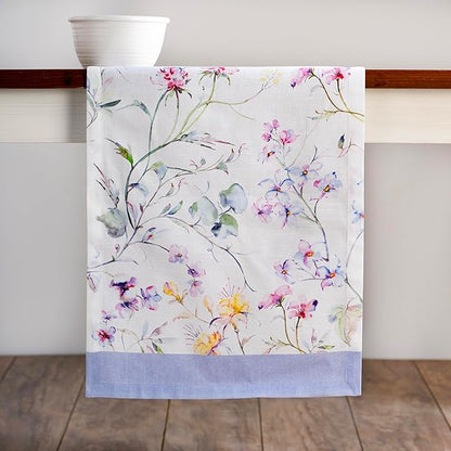 Maison d' Hermine Table Runner 100% Cotton Single Layer Table Runners 108 inches Long Decorative for Home Kitchen Dining Party Wedding Bridal Shower Spring Summer (Summer Floral, 14.50" x 108")