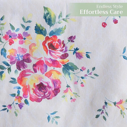 Maison d' Hermine Table Runner 100% Cotton Double Layer Table Runners 108 inches Long Decorative for Home Kitchen Dining Party Wedding Bridal Shower Spring Summer (Rose Garden, 14.50" x 108")