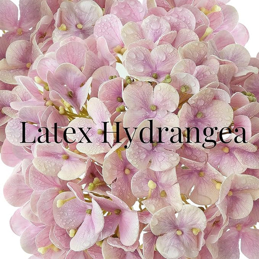 4 Pcs 20'' Real Touch Hydrangeas Light Pink Artificial Hydrangeas Flowers Faux Latex Lifelike Hydrangea for Kitchen Living Room Porch Home Decor Baby Shower Party Wedding Table Centerpiece