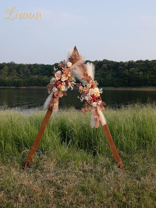 Wedding Arch Flowers, Artificial Flowers for Decoration, Large Flower Swag for Boho Styles Wedding Ceremony Floral Decor - Pack of 2
