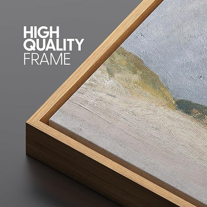 SIGNFORD Large Framed Canvas Print Wall Art Serene Landscape Moonrise Over Hills Illustrations Modern Art Relax/Calm Warm for Living Room, Bedroom, Office - 60"x20"