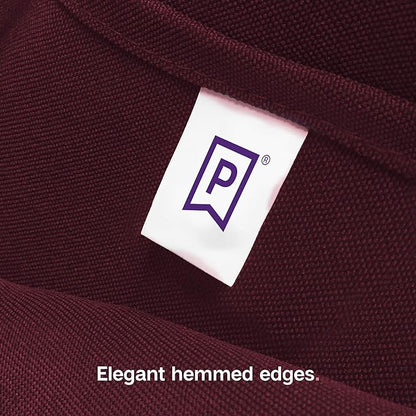 Gee Di Moda Rectangle Tablecloth - 90 x 132 Inch Burgundy Table Cloth for 6 Foot Table with Floor-Length Drop - Heavy Duty Washable Fabric - 6 Ft Buffet Table, Holiday Party, Wedding & Baby Shower