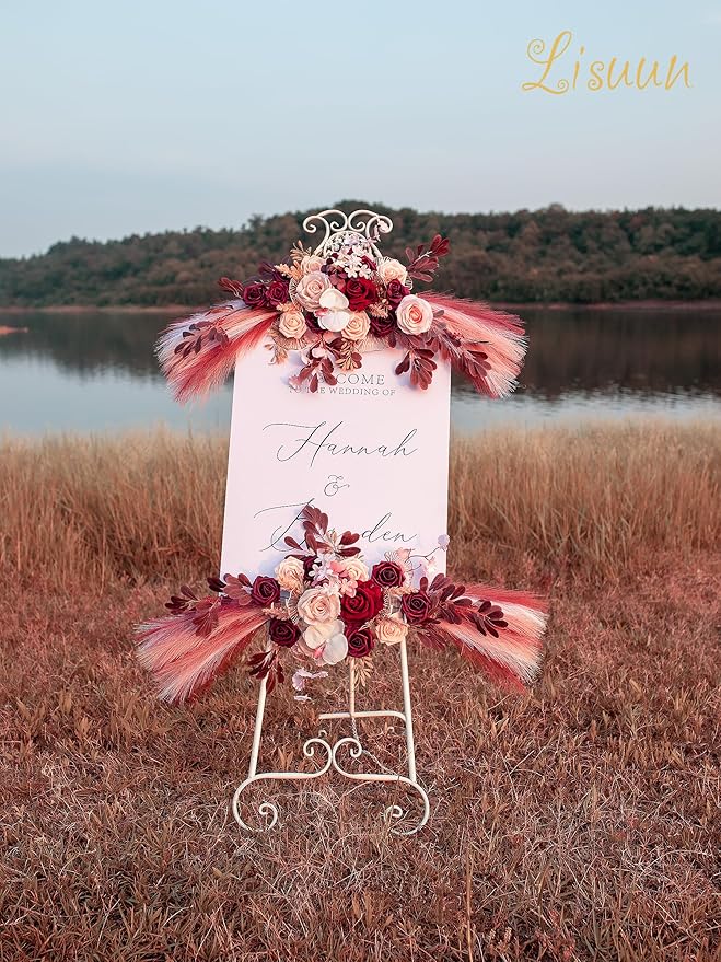 Wedding Arch Flowers, Artificial Flowers for Decoration, Large Flower Swag for Boho Styles Wedding Ceremony Floral Decor - Pack of 2