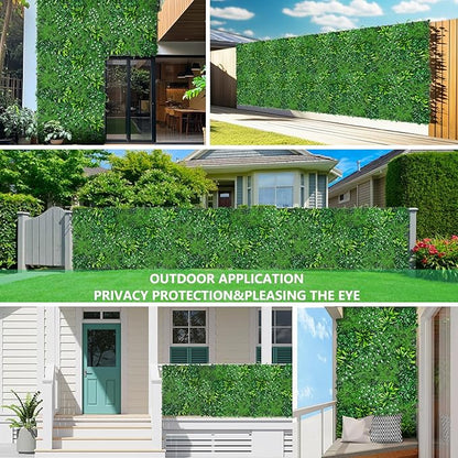 Grass Wall, Artificial Boxwood Panels 20"x20"(12pcs), Privacy Hedge Fence Screen with UV Protection, Greenery Backdrop for Indoor Home Wedding Decor and Outdoor Garden Backyard
