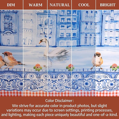 Maison d'Hermine Table runner 100% Cotton Double Layer Table Runners 72 inches long Decorative for Home Kitchen Dining Party Baby Shower Wedding Bridal Shower SpringSummer(Amsterdam Canals,14.50"x72")