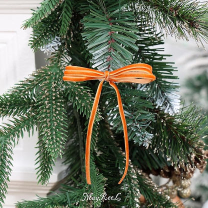 MAYREEL 1/8 Inch Terracotta Velvet Ribbon Thin Burnt Orange Vintage Ribbon for Wedding Invitations Crafts Gift Wrapping Party Favor Boxes 50 Yards