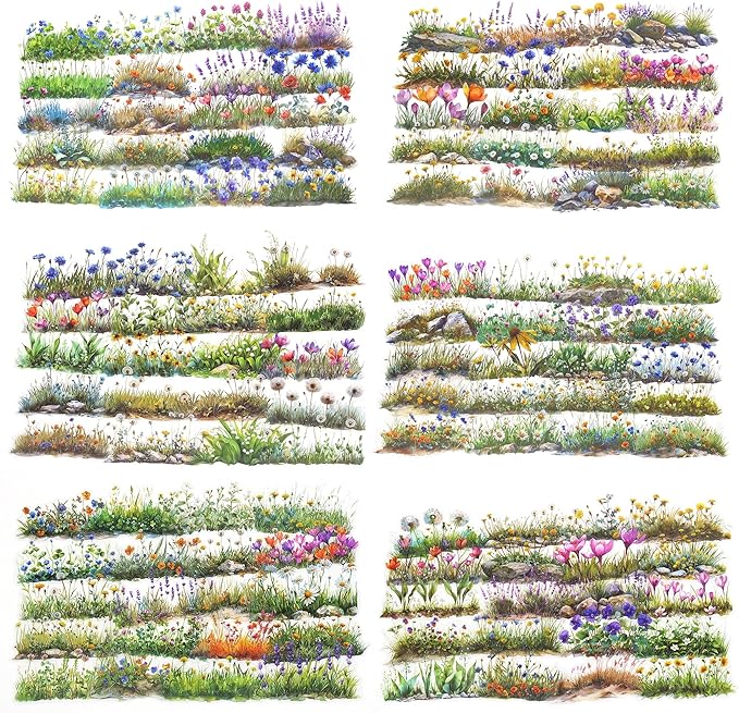 Scrapbook Flower Stickers(120Pcs) - journaling Stickers for Scrapbooking Adult Junk Journal Supplies Card Making Home Deco DIY Crafts Water Bottle