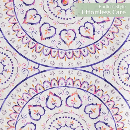 Maison d' Hermine Table Runner 100% Cotton Double Layer Table Runners 108 inches Long Decorative for Home Kitchen Dining Party Baby Shower Wedding Bridal Shower Spring Summer (Mandala, 14.50" x 108")