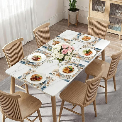 Blue Poppy Placemats Set of 6,Flowers Washable Kitchen Dining Linen Table Mats for Home Party Dinner Indoor Outdoor 12x18Inch