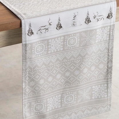 Maison d' Hermine Table Runner 100% Cotton Double Layer Table Runners 108 inches Long for Thanksgiving Christmas Decorations Home Kitchen Dining Party Wedding (Cozy Christmas, 14.5" x 108")