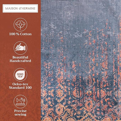 Maison d' Hermine Placemats Set of 4 100% Cotton Washable Cloth Place Mats, Reusable Table Mats for Thanksgiving Christmas Decorations Kitchen Dining Party Wedding Restaurant (Imperfection, 13" x 19")