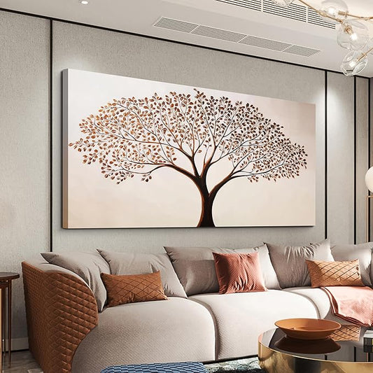 Canvas Art Wall Decor Modern Tree of Life Wall Art Prints Oveersized Canvas Wall Art Decor Minimalist Botanical Wall Art Decor Large Wall Art for Living Room Home Office Wall Decor Aesthetic 29" X 58"