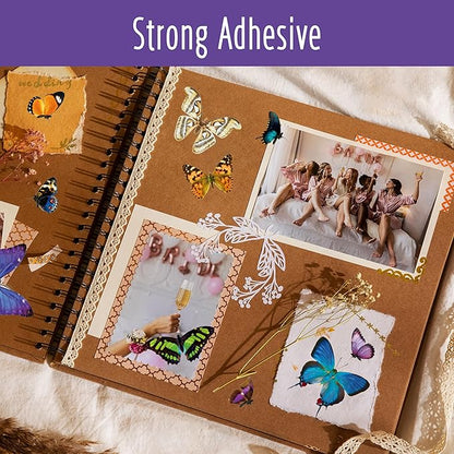 400+ PCS Delicate Butterfly Stickers, Self-Adhesive PVC Vintage Butterfly Stickers for Scrapbook, Journal, Laptop, Envelope, DIY Project, Window, Spring Themed Party Decors