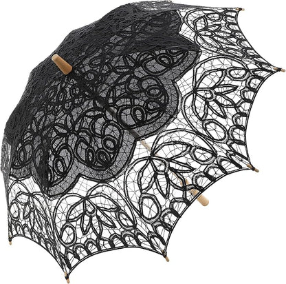 BABEYOND Lace Umbrella Parasol Vintage Wedding Bridal Umbrella for Decoration Photo Lady Costume Tea Party
