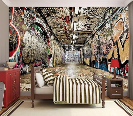 Cliouar-Graffiti on The Underground Crosswalk in The Tunnel Peel and Stick 160" x 114"
