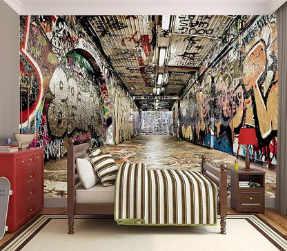 Cliouar-Graffiti on The Underground Crosswalk in The Tunnel Peel and Stick 137" x 102"