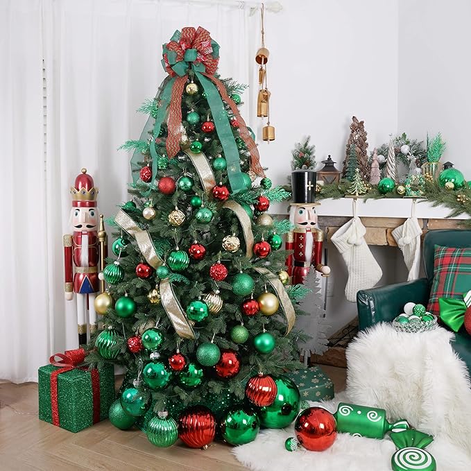Christmas Glitter Stems 24pcs Artificial Pine Tree Picks for Christmas Tree Ornaments fillers, DIY Xmas Wreath, Crafts, Garland, Holiday, Party, Wedding and Home Decoration (Green)