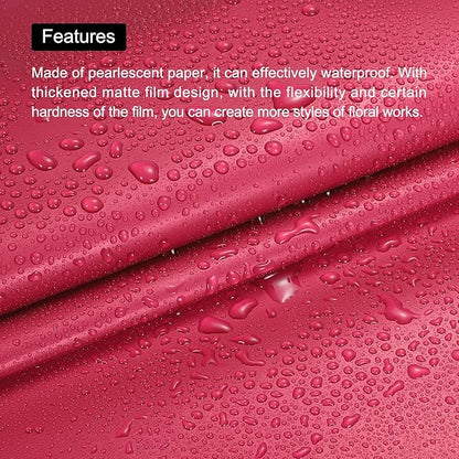 MECCANIXITY 20 Pcs Flower Wrapping Paper 22.8x22.8 Inch Waterproof Florists Wrapping Paper for Florist Bouquet Supplies, DIY Crafts, Gift/Gift Box Packaging Red