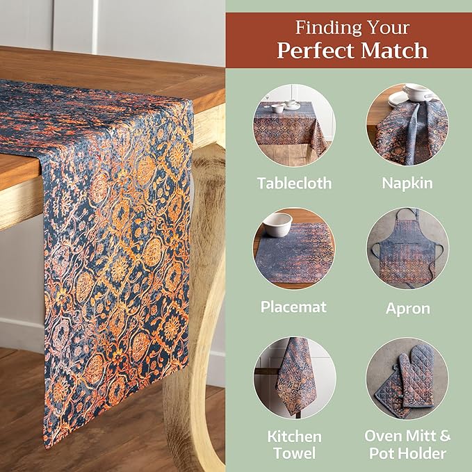 Maison d' Hermine Table Runner 100% Cotton Single Layer Table Runners 72 inches Long for Thanksgiving Christmas Decorations Home Kitchen Dining Party Wedding (Imperfection, 14.5" x 72")