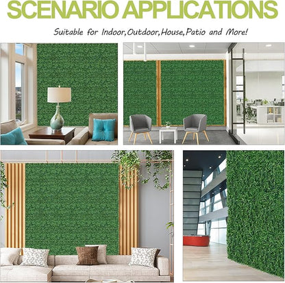 AOKIE 48x120 in Artificial Grass Roll Wall(40 sq ft), Boxwood Hedge Wall Panels UV-Anti Grass Backdrop Wall Decor, Greenery Privacy Hedge Screen for Indoor Outdoor Patio Balcony, Party Garden Fence