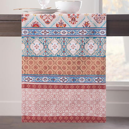 Maison d' Hermine Table Runner 100% Cotton Double Layer Table Runners 72 inches Long for Thanksgiving Christmas Decorations Home Kitchen Dining Party Wedding (Romane, 14.5" x 72")