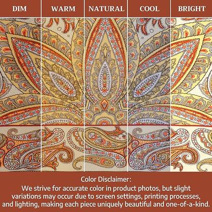 Maison d' Hermine Table Runner 100% Cotton Double Layer Table Runners 108 inches Long for Thanksgiving Christmas Decorations Home Kitchen Dining Party Wedding (Kashmir Paisley, 14.5" x 108")