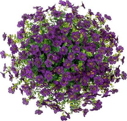 HyeFlora Artificial Fake Hanging Plants Flowers with Basket Outdoor Decor Faux Silk Dasiy Flower Arrangements in Pot Planter for Porch Home Indoor Patio Garden Yard Decoration