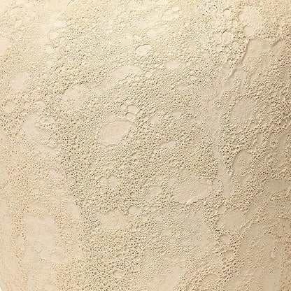 Handcrafted Moon Jar Ceramic Vase - Textured Beige Spherical Pottery - Minimalist Wabi-Sabi Home Decor - Natural Finish Round Vase [11.8" W x 12.6" H]