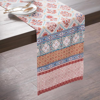 Maison d' Hermine Table Runner 100% Cotton Double Layer Table Runners 72 inches Long for Thanksgiving Christmas Decorations Home Kitchen Dining Party Wedding (Romane, 14.5" x 72")