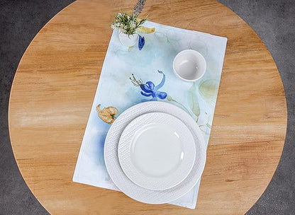 Maison d' Hermine Placemats Set of 4 100% Cotton Washable Cloth Place Mats, Reusable Table Mats for Kitchen Dining Decoration, Party, Wedding, Restaurant Spring/Summer (Lazy Summer Days, 13" x 19")