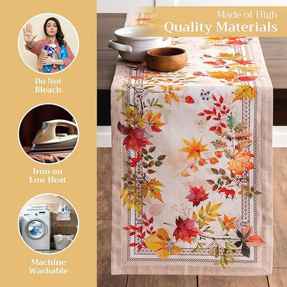 Maison d' Hermine Table Runner 100% Cotton Single Layer Table Runners 72 inches Long for Thanksgiving Christmas Decorations Home Kitchen Dining Party Wedding (Amarante, 14.5" x 72")