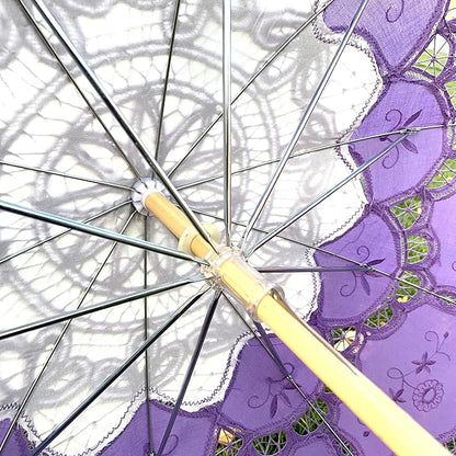 Handmade Blue Lace Parasol Umbrella Wedding Bridal 30 Inch Adult Size
