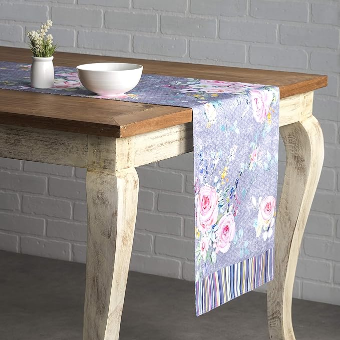 Maison d' Hermine Table Runner 100% Cotton Double Layer Table Runners 108 inches Long Decorative for Home Dining Party Wedding Bridal Shower Spring Summer (Sweet Rose Lavender - Lush, 14.50" x 108")
