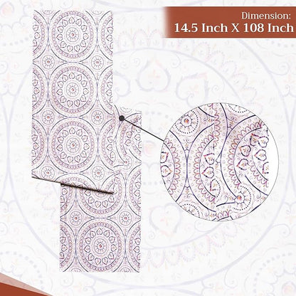 Maison d' Hermine Table Runner 100% Cotton Double Layer Table Runners 108 inches Long Decorative for Home Kitchen Dining Party Baby Shower Wedding Bridal Shower Spring Summer (Mandala, 14.50" x 108")