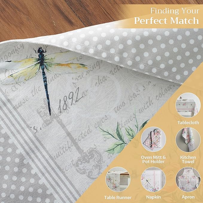 Maison d' Hermine Placemats Set of 2 100% Cotton Washable Cloth Place Mats, Reusable Table Mats for Kitchen Dining Decoration, Party, Wedding, Restaurant Spring/Summer (Champ De Mars, 13" x 19")