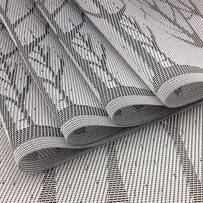 Gugrida Place Mats PVC Set of 6, Table Placemats Set of 6 PVC Woven Vinyl Place Mats Table Mats Natural Color (6 pcs, Silver Tree)