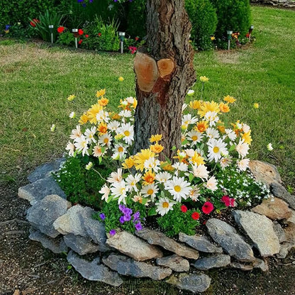 6 Pcs Artificial Daisy Flowers Silk Flower Outdoor UV Resistant Artificial Wildflowers for Decoration Bulk Faux Flowers for Vase Floral Arrangements Home Table Centerpieces Indoor Garden