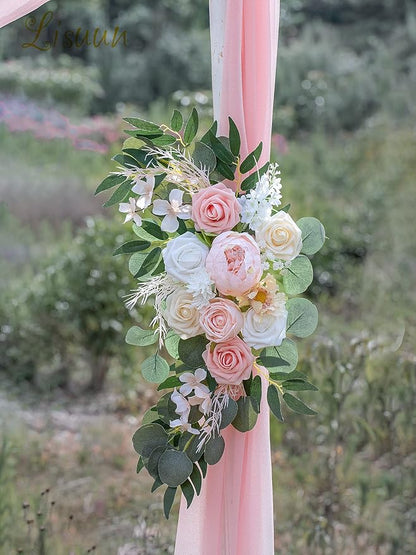 Wedding Arch Flowers, Artificial Flowers for Decoration, Large Flower Swag for Boho Styles Wedding Ceremony Floral Decor - Pack of 2