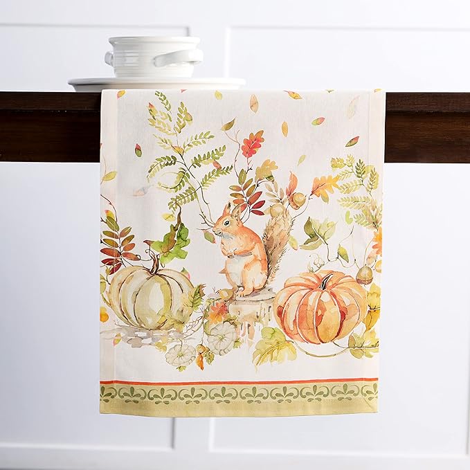 Maison d' Hermine Table Runner 100% Cotton Single Layer Table Runners 108 inches Long for Thanksgiving Christmas Decorations Home Kitchen Dining Party Wedding (Pumpkin Passion, 14.5" x 108")